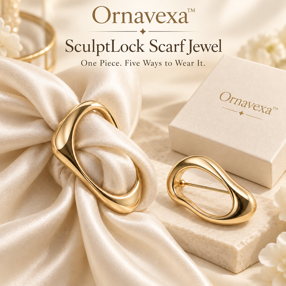 Ornavexa™ SculptLock Scarf Jewel ONE PIECE. FIVE WAYS TO WEAR IT.